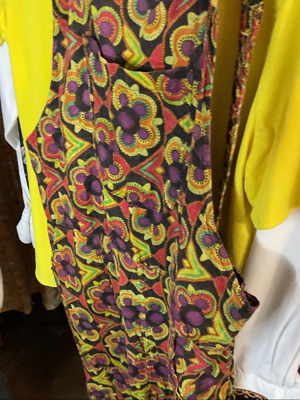 Jayli Multicolor Floral-Print Jumpsuit with Yellow Accents